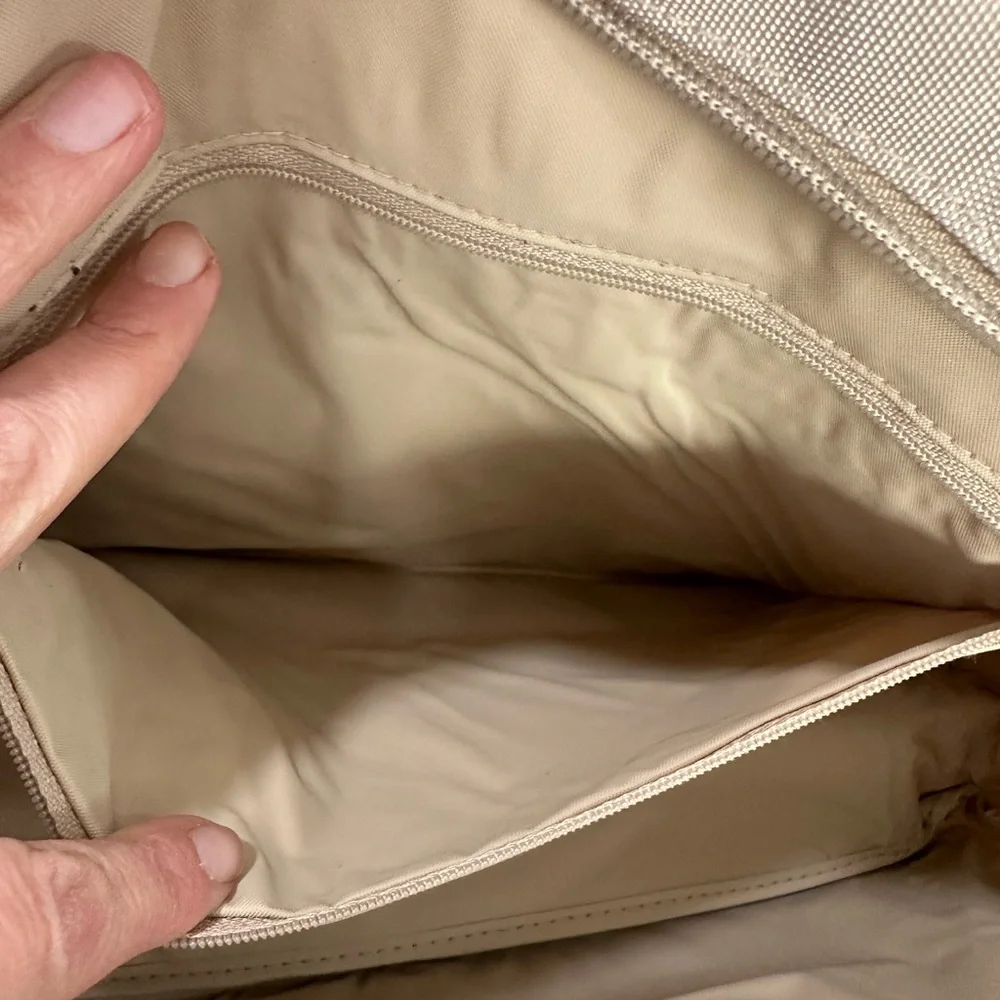 Calvin Klein Tan and Black Laptop Bag with Sturdy Fabric